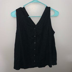 Old Navy Women's Black Button Up Tank Top